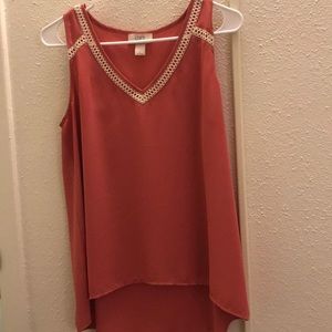 Salmon chiffon tank